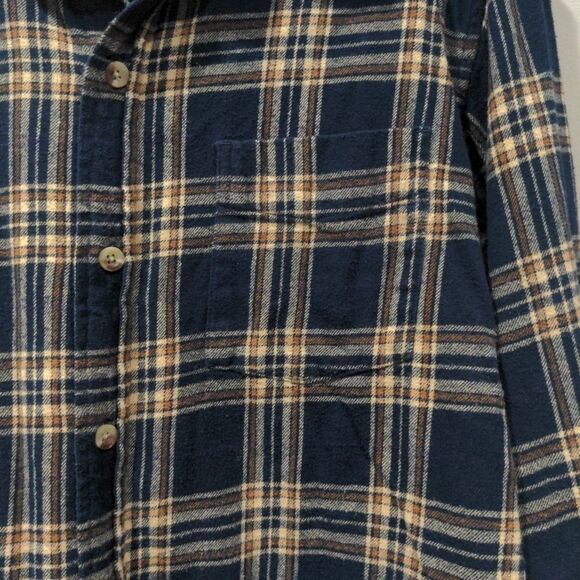 Red Head Brand Mens Button Up LS Flannel Size L Navy Outdoors Casual Bass Pro - Picture 6 of 12